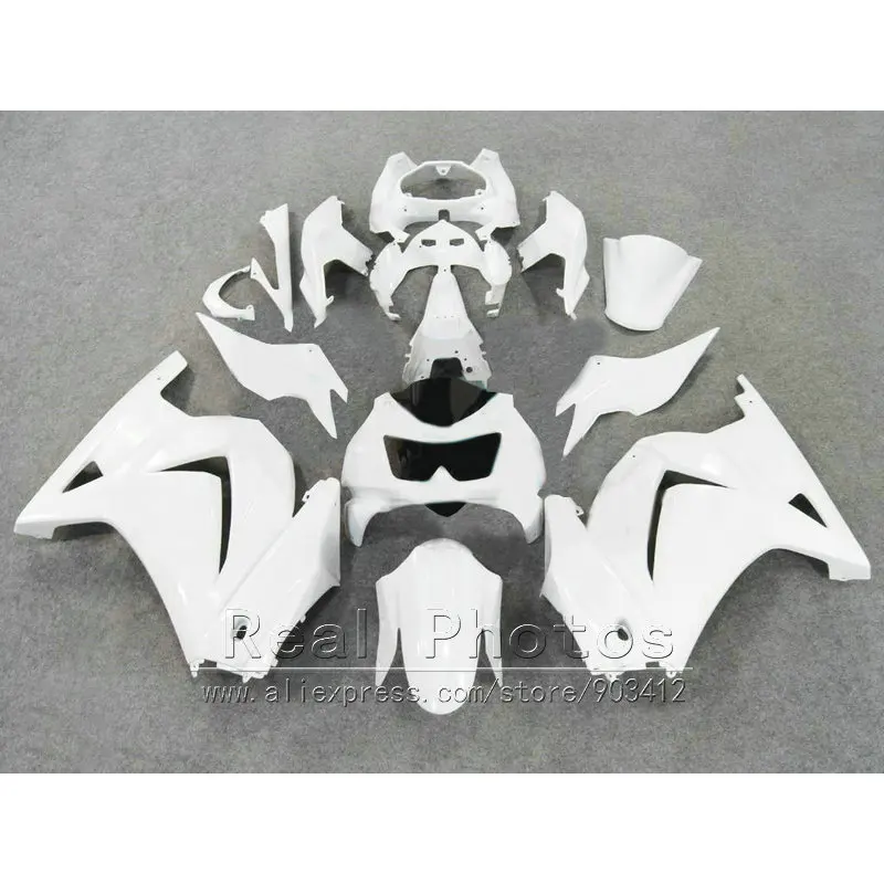 Fit for Kawasaki Ninja 250R Fairings 2008 2009 2013 2014 EX250 08 09 10 11 12 13 14 ZX250R all white injection mold fairing kit Fit for Kawasaki Ninja 250R Fairings 2008 2009 2013 2014 EX250 08 09 10 11 12 13 14 ZX250R all white injection mold fairing kit