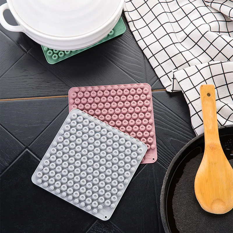 

Saucepan Table Heat Insulation Silicone Mat Pad Kitchen Sink Mat For Drying Dishes Cup Coaster Protector
