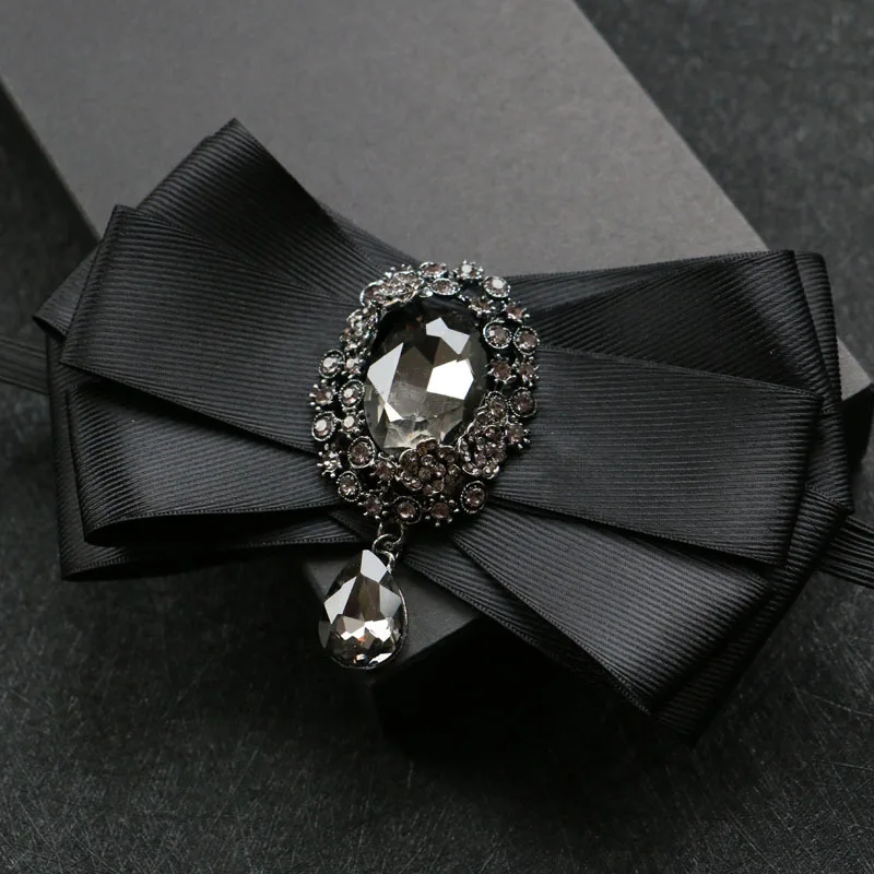 i Remiel High end British Fabric Bow Tie Brooch Men's Bowtie Pins