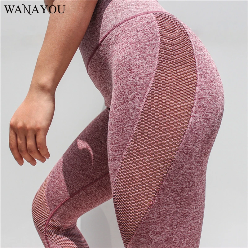 

Seamless Mesh Yoga Pants Super Stretchy Gym Tights Women High Waist Sport Leggings Running Pants Fitness Athletic Leggings