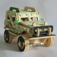 Деревянные 3D головоломки игрушки детские случайные доставки специальные потребности джип автомобиль головоломки