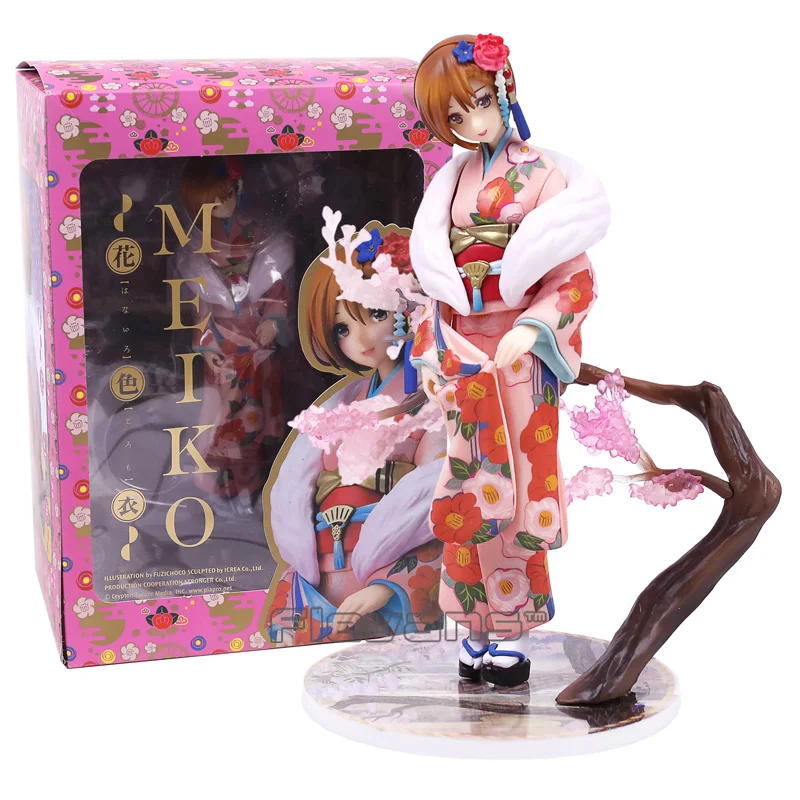 Кимоно VOCALOID Hatsune Miku Meiko Ver. 1/8 Масштаб ПВХ фигурка Коллекционная модель игрушки 19 см - Цвет: boxed