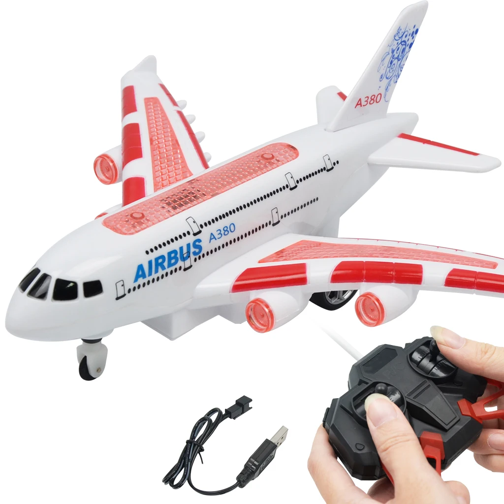 

RC Remote Control Electric Airplane Toys Airbus A380 Plane Model w/ Flashing Lights & Realistic Aircraft Engine Sounds Boys Gift