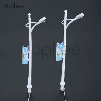 

dophee 10pcs Model Railway Train Lamp PostAdvertising street light HO OO Scale 1:100 LEDs New Building Miniature