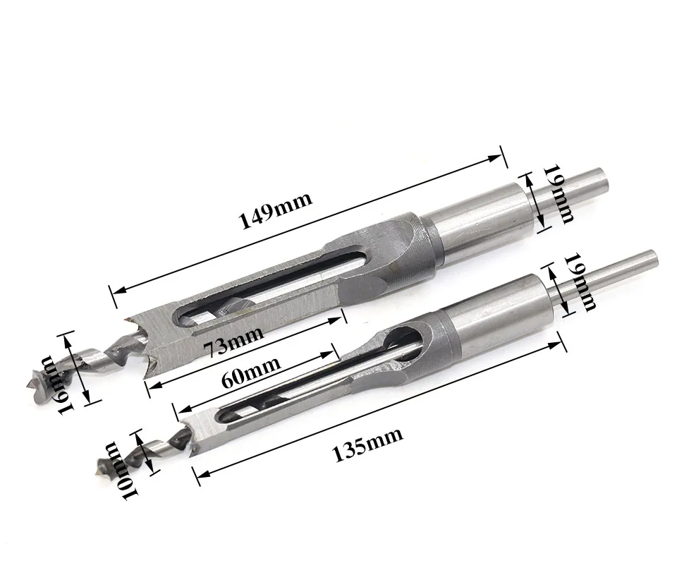 2 шт. 10 мм 16 мм квадратное Отверстие пила долбежное долото w/твист сверло Дерево инструмент