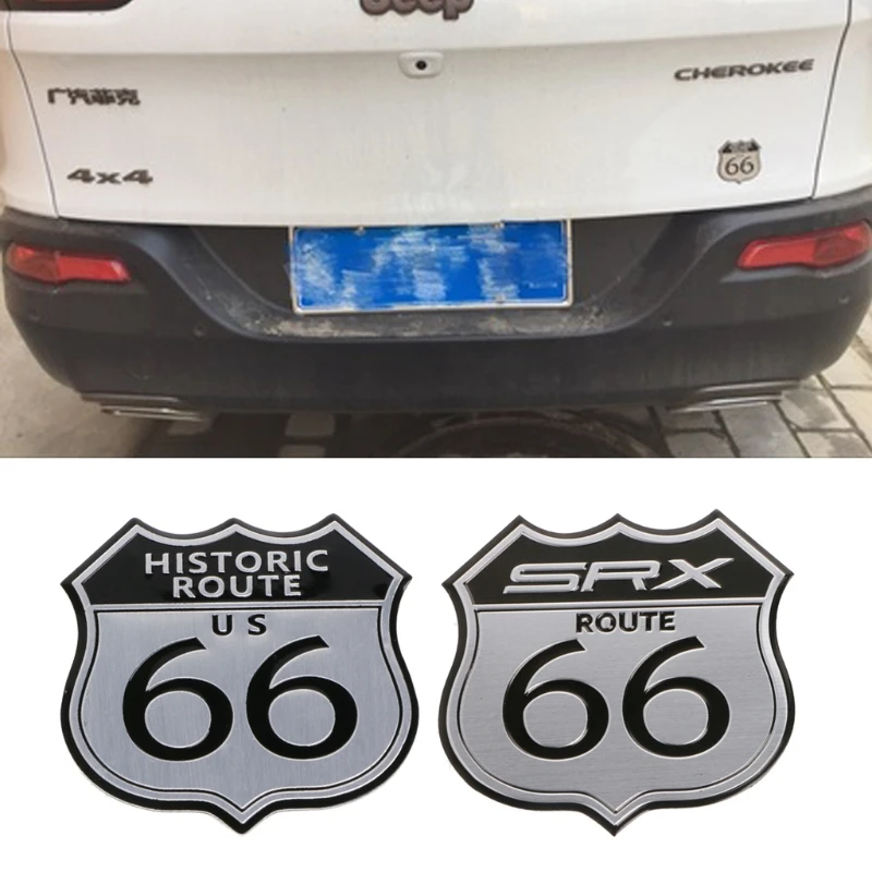 

3D Car Emblem Badge Sticker Decal Metal Route 66 For Cadillac US SRX Ford