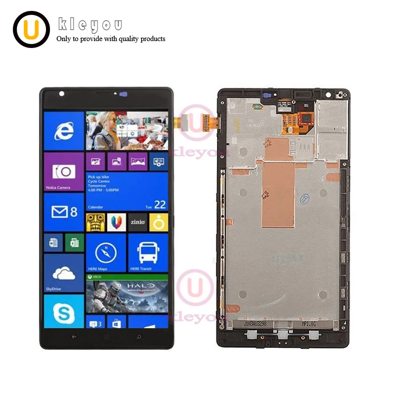 

6.0"Tested Black For Nokia Lumia 1520 LCD Display Touch Screen Digitizer with Bezel Frame Full Assembly Free Shipping