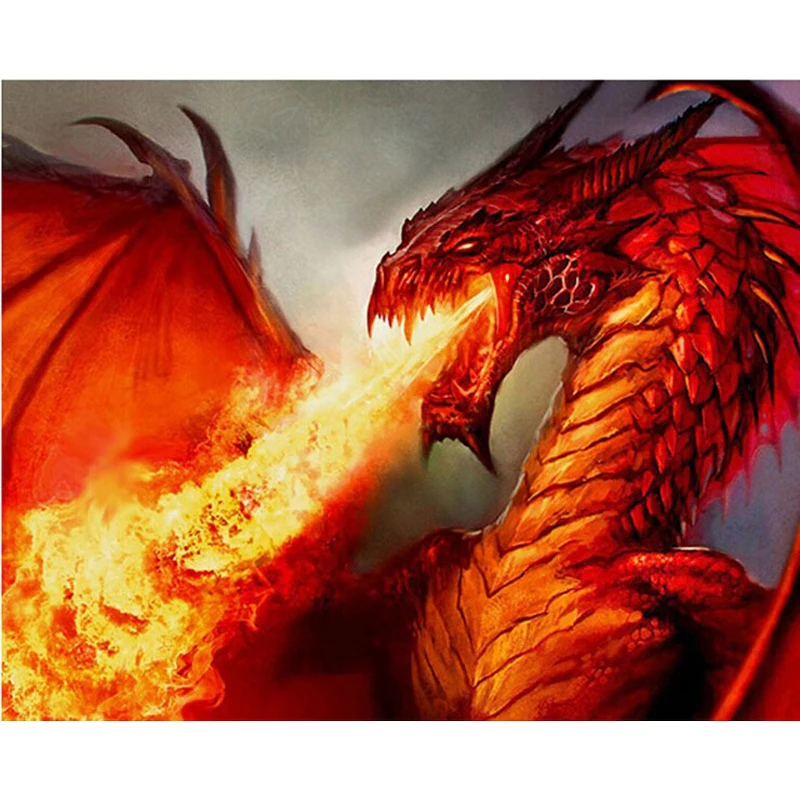 

Fiery dragon 5d cube round diamond painting cross stitch DIY 3D square kits diamonds embroidery home decor diamond mosaic animal