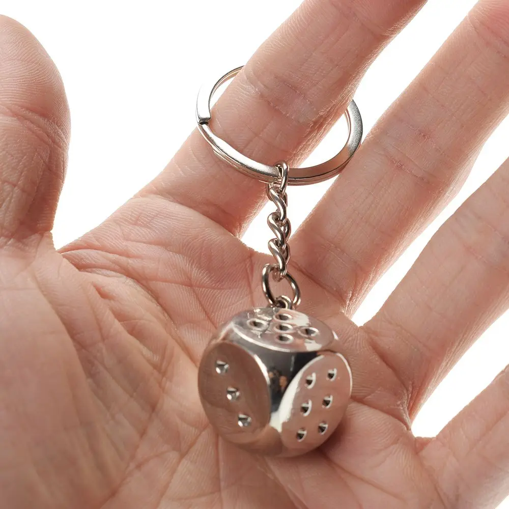 

OPPOHERE Creative Dice Keychain Key Chain Ring Key Fob Gambling Props Keyring Key Holder For Men Women Fashion Jewelry