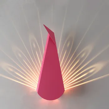 

Nordic creative wall lamp living room bedroom bedside led wall sconce corridor aisle peacock wall light fitting Home Decor Light