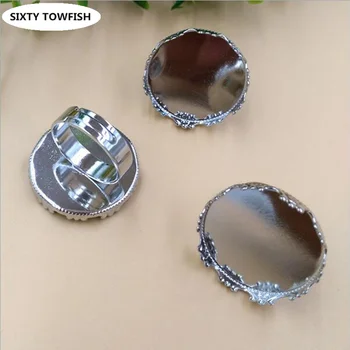 

SIXTY TOWFISH 3 pcs Crown Ring Settings White K color Fit 25mm Cabochon Copper Blank Adjustable Ring For Jewelry Making E2039