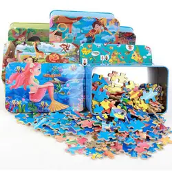 200 шт./кор. мультфильм 3D деревянная головоломка коробка Монтессори головоломки для раннего развития игрушки для детей