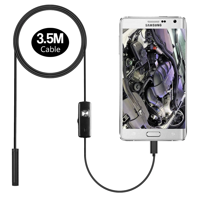 

AN97 Android Endoscope 3.5m soft cable 7MM lens inspection camera endoscope micro usb camera waterproof endoscopic borescope