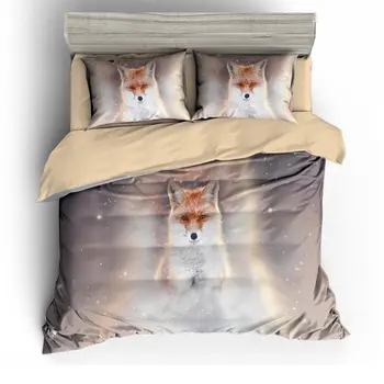 

3D DUVET COVER SET DIGITAL COLORFUL REALISTIC ELEGANT WOLF FOX
