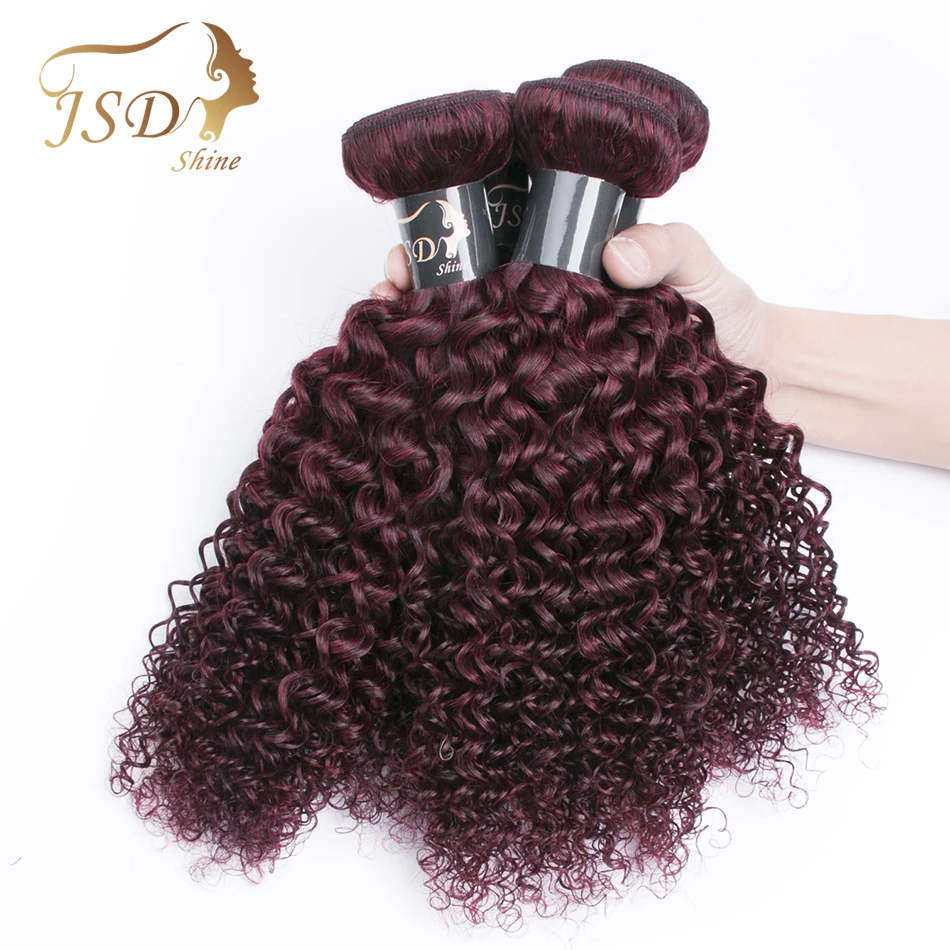 JSDShine Bold Red 99J Brazilian Hair Weave Bundles With Closure Burgundy Kinky Curly Human Hair Bundles With Closure Non-Remy JSDShine Bold Red 99J Brazilian Hair Weave Bundles With Closure Burgundy Kinky Curly Human Hair Bundles With Closure Non-Remy