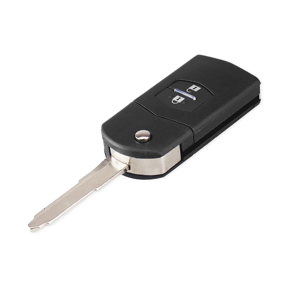 KEYYOU Складной флип-ключ оболочки для Mazda 2 3 5 6 RX8 MX5 ключ 2 3 кнопки Замена дистанционный ключ-брелок от машины чехол Крышка - Количество кнопок: Uncut Blade