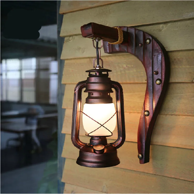 Hand Crafted Vintage Bamboo Iron Lantern Led E27 Wall Lamp Bamboo Iron Lantern Led E27 Wall Lamp