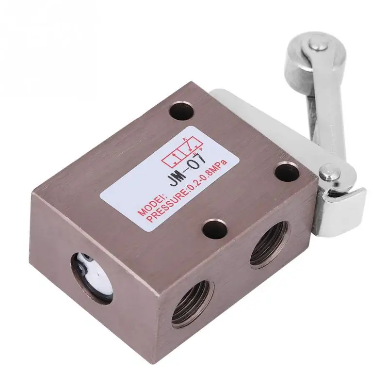 PT 1/4 Thread Roller Type Mechanical Pneumatic Valve 2 Position 3 Way