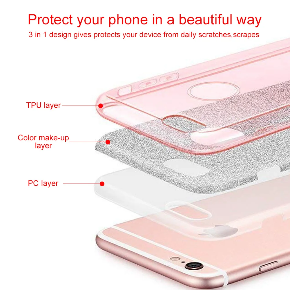 Ascromy 3 в 1 блестящий чехол для телефона Apple iPhone XS MAX XR X 8 7 6 6S Plus роскошный ремешок