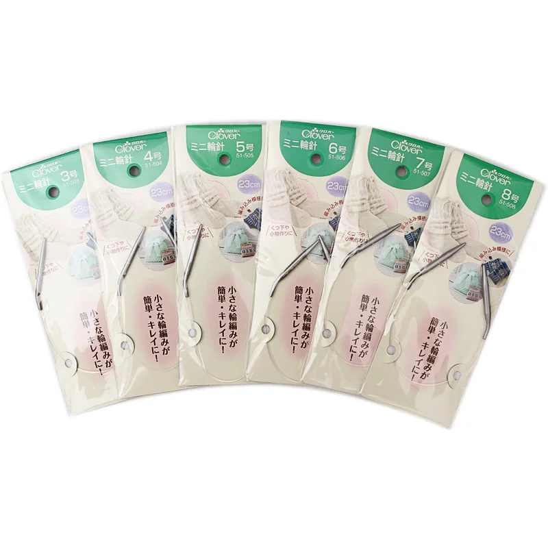 

CLOVER 51-503-508 Mini Ring Needle, Sweater Needle, 23cm, Ring Needle, Cycle Needle, Weaving Tool, 6 Sizes, 3-8 Numbers, Sewing