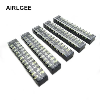 

5 Pcs Dual Row 12 Position Barrier Screw Terminal Block Strip 600V 15A TB1512 For 0.5-1.5mm2 Cable Wires