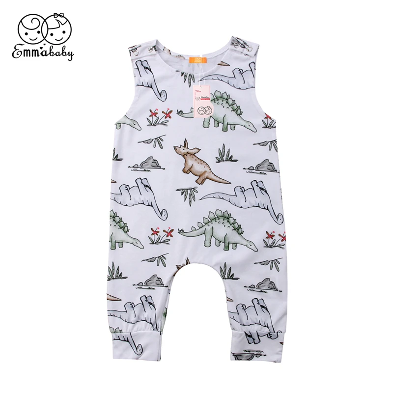 Комбинезон Emmababy хлопковый для новорожденных комбинезон без рукавов с динозавром