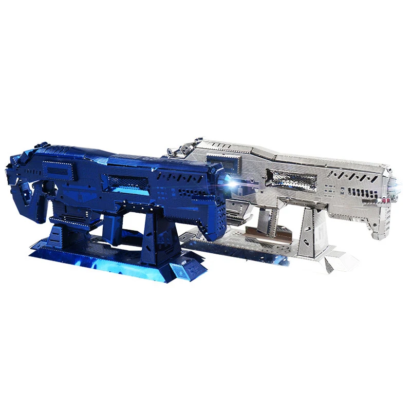 Синий Серебряный Gauss винтовка 3D металлическая DIY Головоломка из нержавеющей стали для взрослых мальчиков модель головоломки Набор для