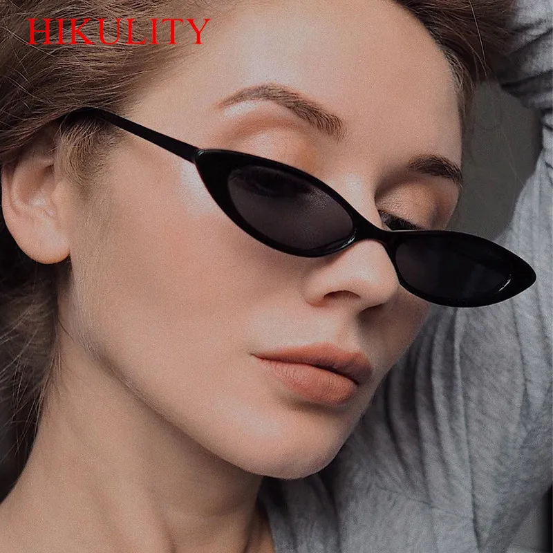 Water Drops Frame Small Cat Eye Sunglasses Women 2018 Candy Oval Narrow