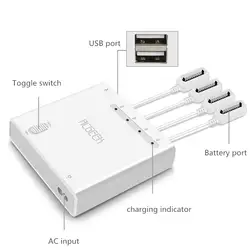 6 в 1 зарядное устройство 4 порта батареи + 2 USB порта зарядное устройство пульт дистанционного управления мобильный телефон планшет Зарядка