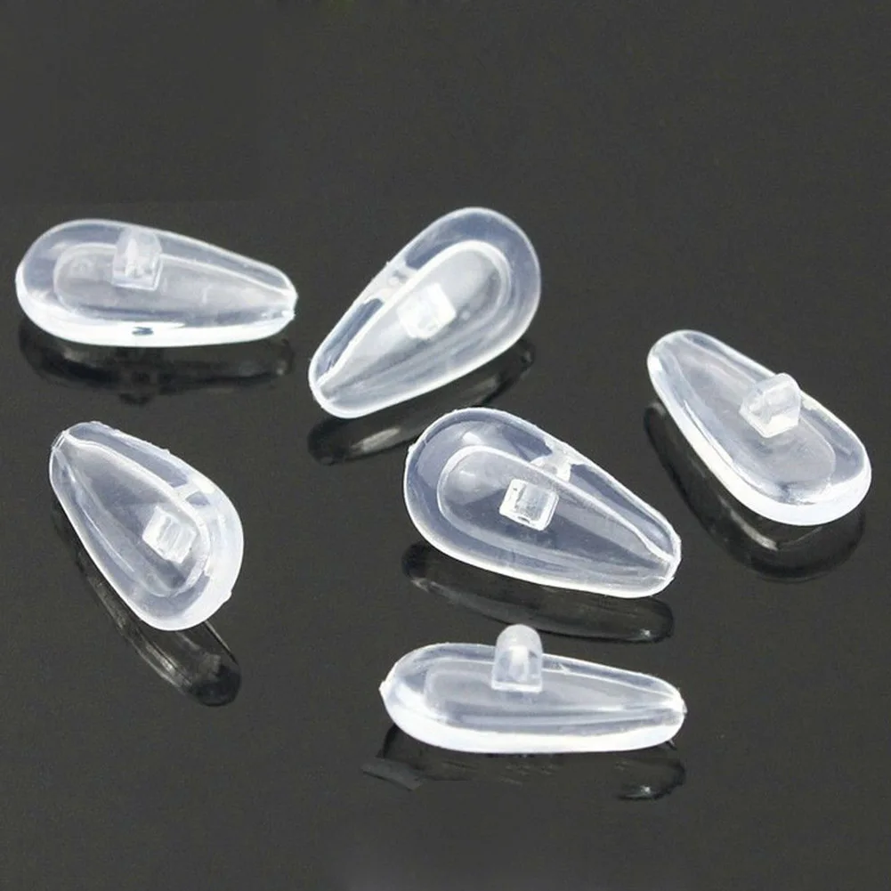 NEW 1Pair=2pcs Clear Silicone Nose Pads For Glasses Nose Pads Glasses Accessory Soft Nose Pads Oval Screw On Nose Pad Tools