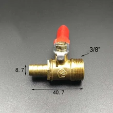 8 мм шлангов х 3/" BSP наружная резьба двухсторонний латунный шаровой клапан для масла, воды, воздуха