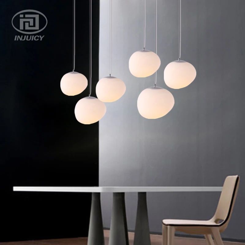 Modern White Glass Egg Led Bulbs Pendant Lamp Chandeliers Ceiling Lamp Fixture Lamps Lighting Ceiling Fans Lamp