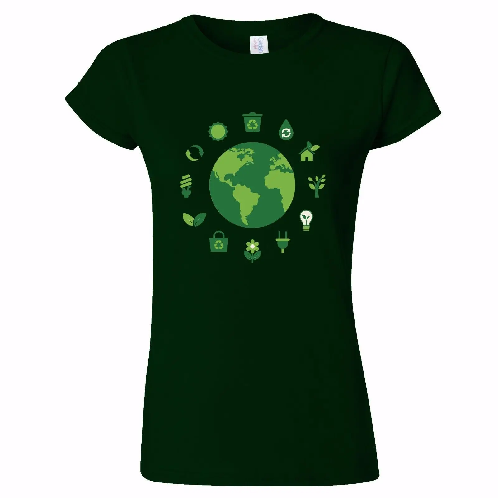 

ECO WORLD DESIGN MEN WOMENS T SHIRT RECYCLE CARBON FOOTPRINT ORGANIC GREEN VEGGIE 100% Cotton Short Sleeve O-Neck Tops Tee Shirt