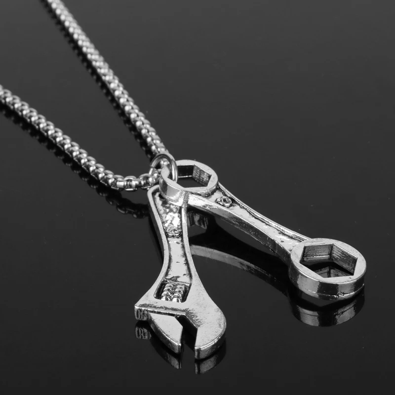 dongsheng Men Cool Metal Spanner Pendant Wrench Necklaces & Pendants