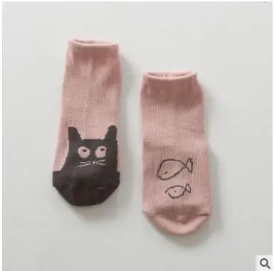 Весенне-осенние детские носки короткие носки для мальчиков с рисунком совы нескользящие носки для новорожденных детская хлопковая одежда для девочек с забавными рисунками - Цвет: 4