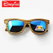 New Fashion Men s Polarized Sun Glasses Bamboo Zebrawood Brand Design With Reflective Mirror Tint font