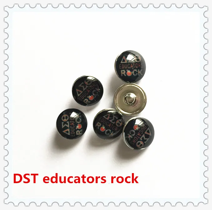 

2017 new delta sigma theta educators rock style snaps girl pic-making DST buttons widely used made of alloy glass 20pcs,ONC037-1