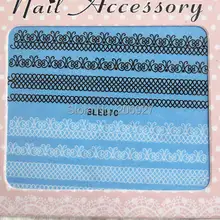 2 шт. ble870 Кружево Дизайн ногтей воды Наклейка ногтей Вода перевода Стикеры