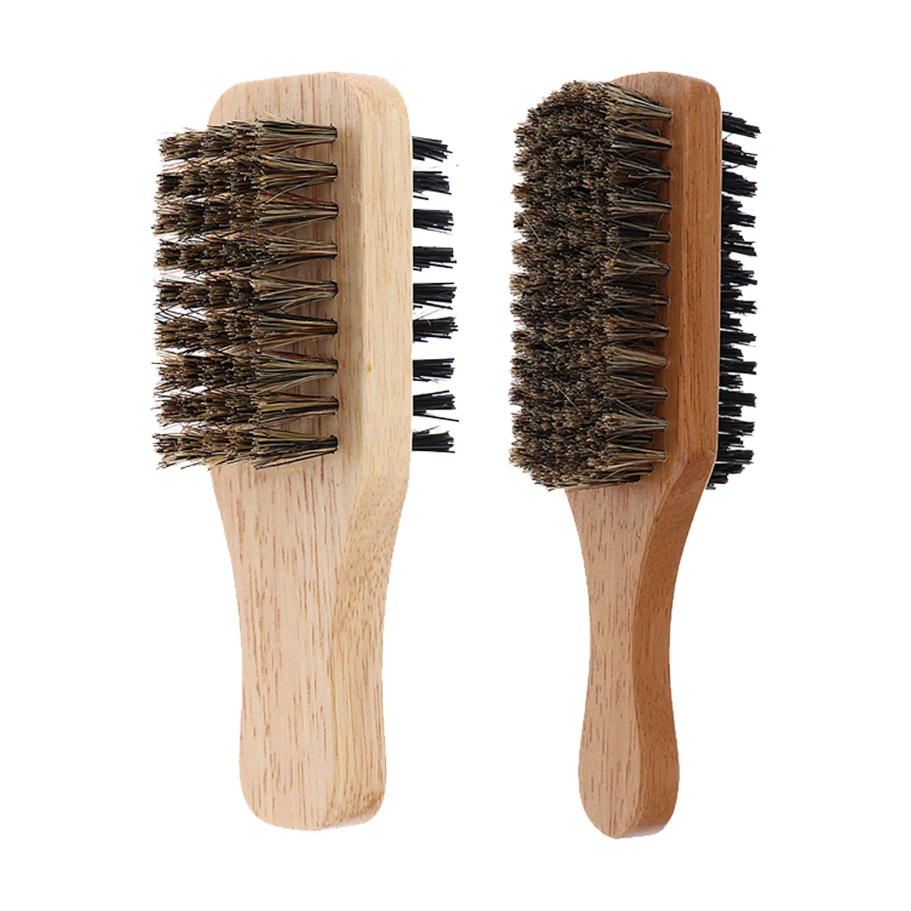 MagiDeal 2Pcs 2 Sizes Portable Travel Dual Side Club Brushes for Hair or Beard Detangling Straightening Combing Styling