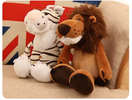 free shipping plush animals jungle tiger leopand lion giraffe toys kids gift birthday Christmas 2