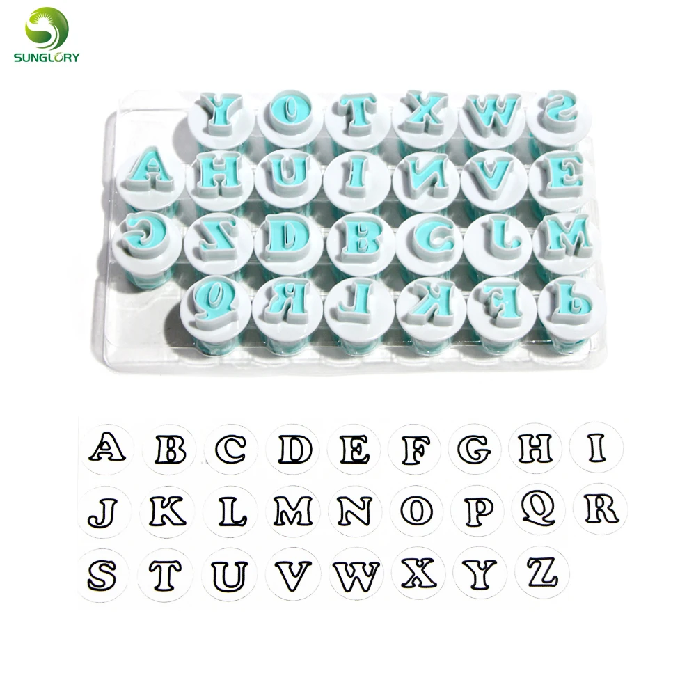 

26PCS Upper&Lowercase Alphabet Cookie Cutter Plastic Capital Letters Fondant Cutter Baking Cupcake Mold Cake Decorating Tools