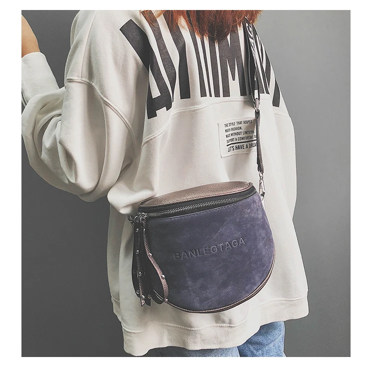 ZYJ Women Suede Leather Shoulder Handbags Waist Bags Chest Pack Girls Leisure Messenger Crossbody Casual Sling Bag Handbag (12)
