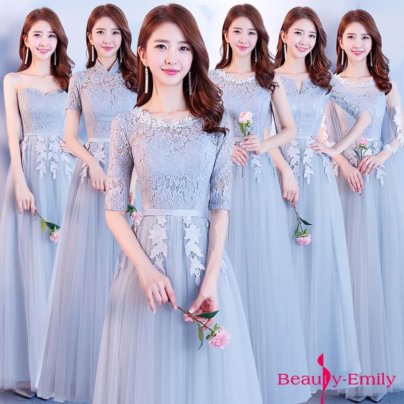 

Beauty Emily 2018 Cheap Bridesmaid Dresses A-line prom dress 2018 Appliques prom dress Long Wedding Party gown Vestido de festa