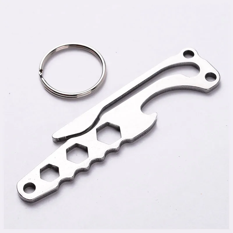 Stainless Steel Multitool Key Clip EDC Keychain Tool Hex Wrench Bottle Opener Belt Multifunction Camping w/ Ring | Инструменты