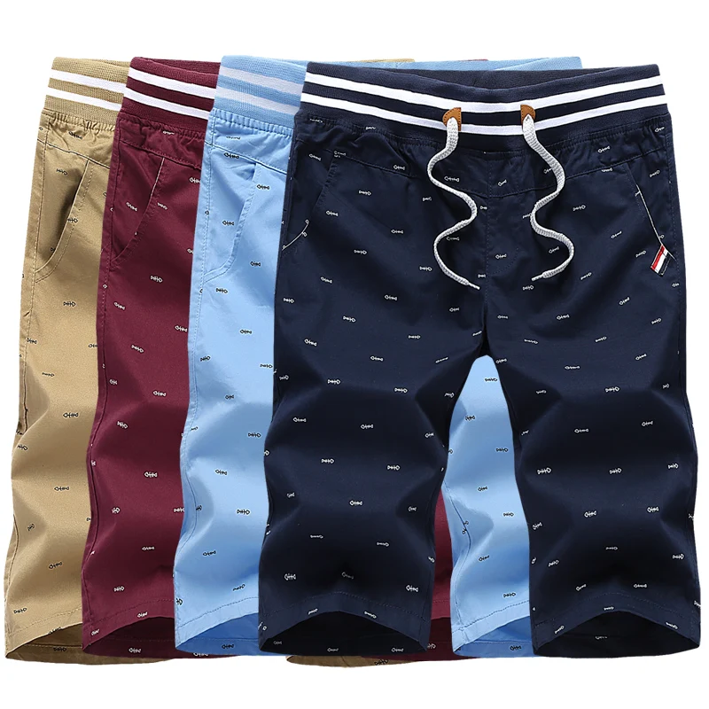 

2019 New Arrival Men Shorts Cotton Shorts For Men Elastic Waist Summer Beach Shorts Personalized Printed High Quality
