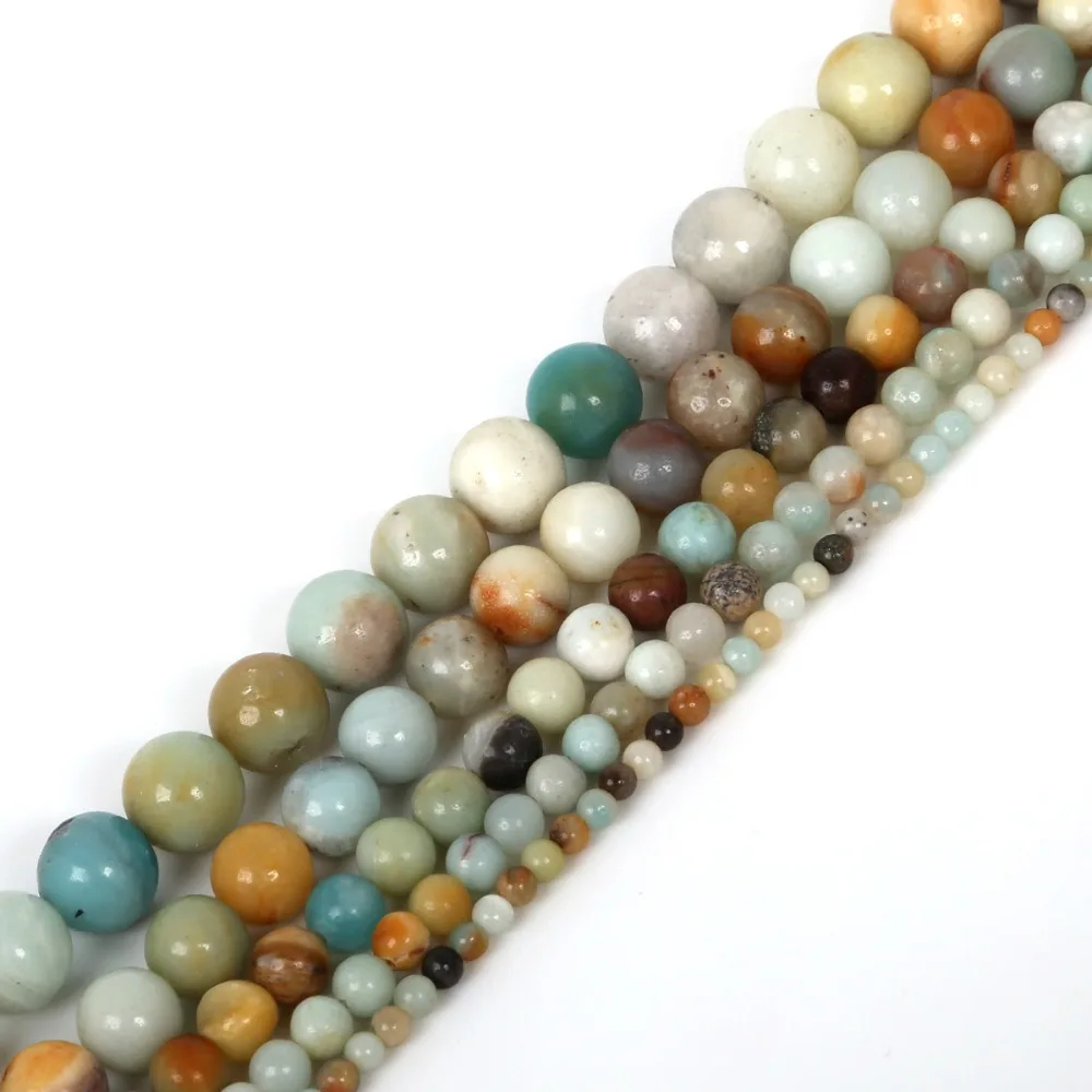 

4 6 8 10 12mm Natural Stone Beads Amazon Round Loose Spacer Beads For Jewelry Making DIY Necklace & Bracelet Wholesale