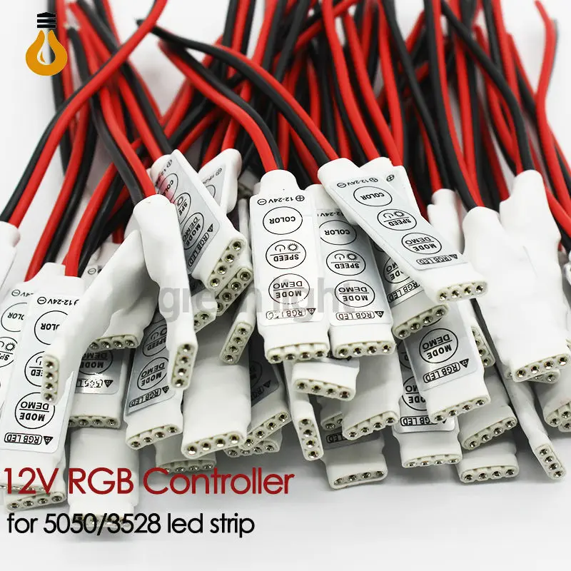 

10pcs Mini RGB Controller Dimmer 12V 6A 3 Keys for 5050 3528 RGB Led Strip controller rgb 19 Dynamic Modes and 20 Static Color