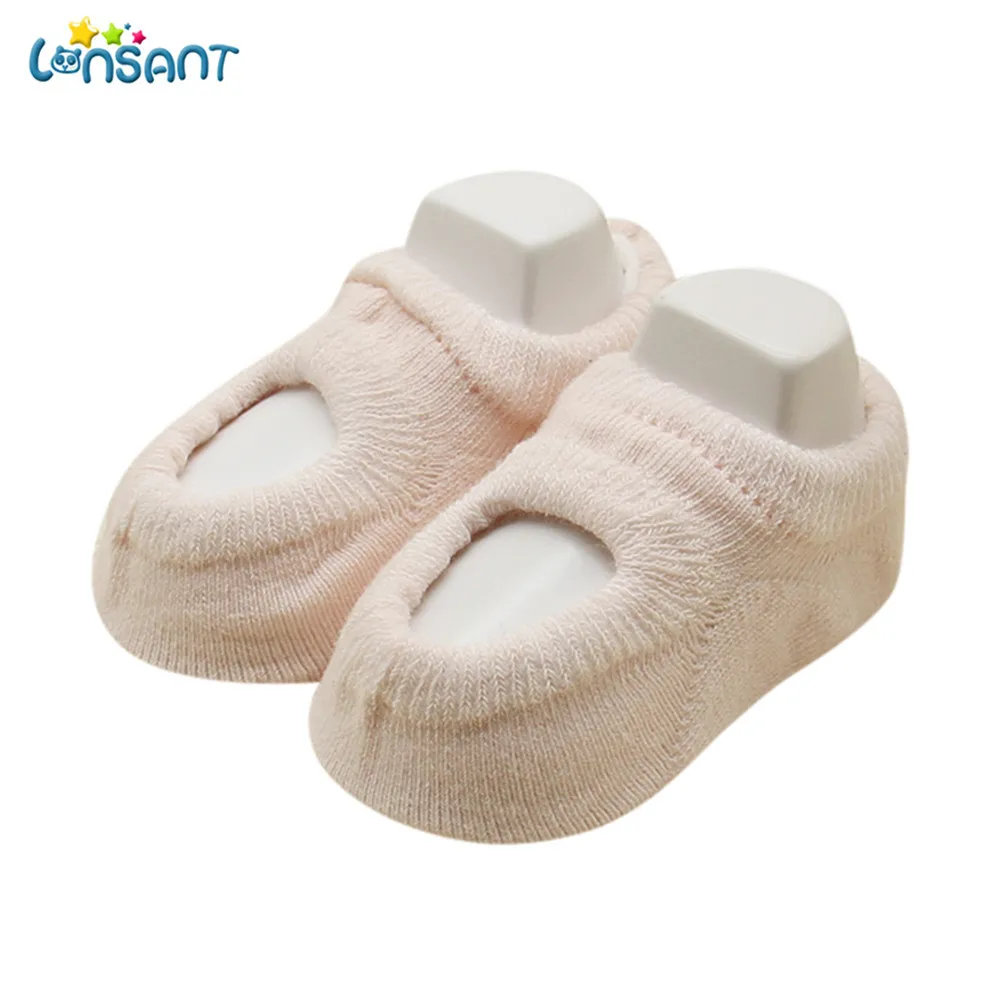 

LONSANT New Hot Baby Girls Boys Cartoon Newborn Baby Kids Girls Boys Comfortable Solid Cute Cotton Sock Slippers Warm Socks