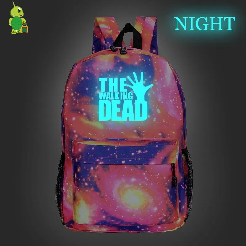 The Walking Dead рюкзак для Galaxy детей школьные сумки для женщин и мужчин светящийся дорожный рюкзак для мальчиков и девочек детская сумка для книг