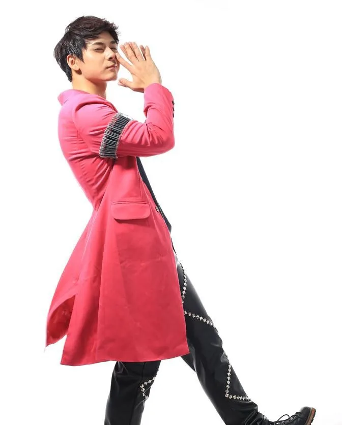 Красный персонализированные певица блейзеры этап рок пиджак мужской костюм модные костюмы для мужчин пиджак masculino Настраиваемые